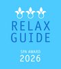 Relax Guide Spa Award 2025 Logo mit drei stilisierten Lilien